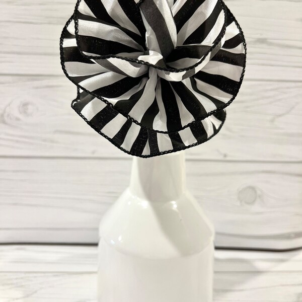 Black white striped flower pick, Christmas tree decoration, wreath decor, garland flower, nutcracker decorations