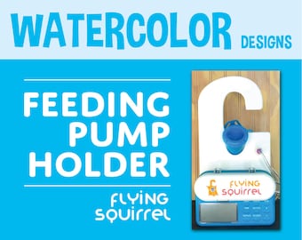 The Flying Squirrel™ | Watercolor Prints | 500ml & 1200ml Bags | G Tube Feeding Pump Holder | EnteraLite Infinity | Free USPS Shipping to US