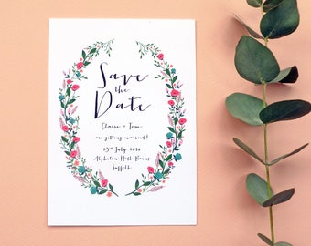 Beautiful Blooms Save The Date | Floral Save the Date | Sample
