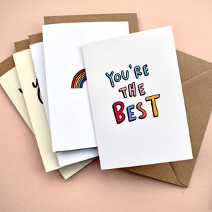 Lot de petits paquets de cartes positives