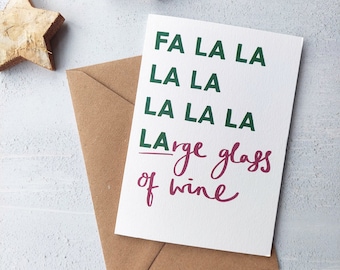 Funny Wine Christmas Card: Festive Carol Pun