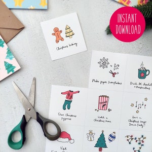 Cartes d'activités imprimables pour le calendrier de l'Avent