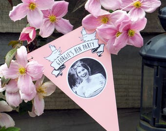 Personalised Hen Party Bunting // Name & Photo