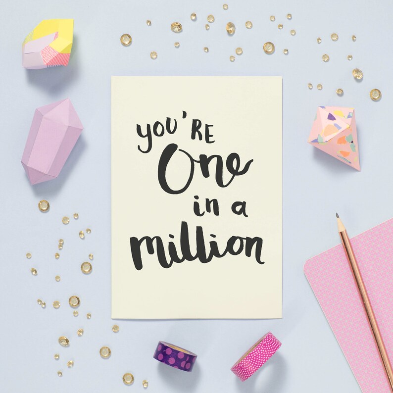 You're One in a Million Valentine's Day Card Just Because image 2