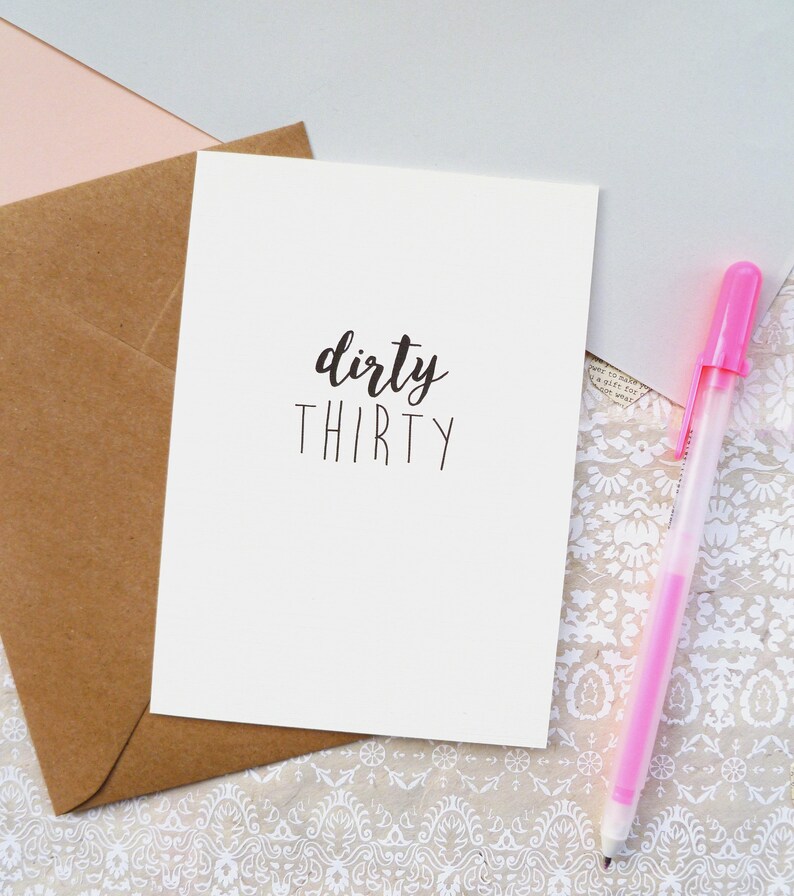 Funny 30th Birthday Card Dirty Thirty Birthday Card Etsy