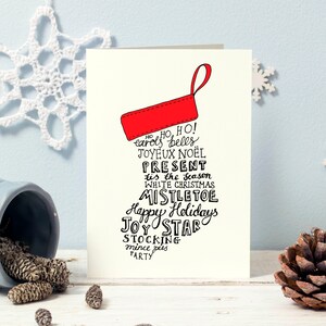 Typographic Christmas Cards Pack 10 Mixed Card Packs with Five Traditional Designs image 6