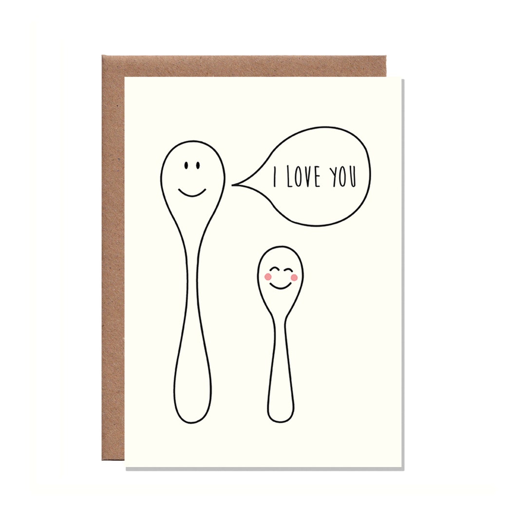 Big Spoon Little Spoon I Love You Valentine's Day Card. Etsy UK