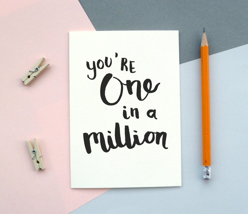 You're One in a Million Valentine's Day Card Just Because image 3