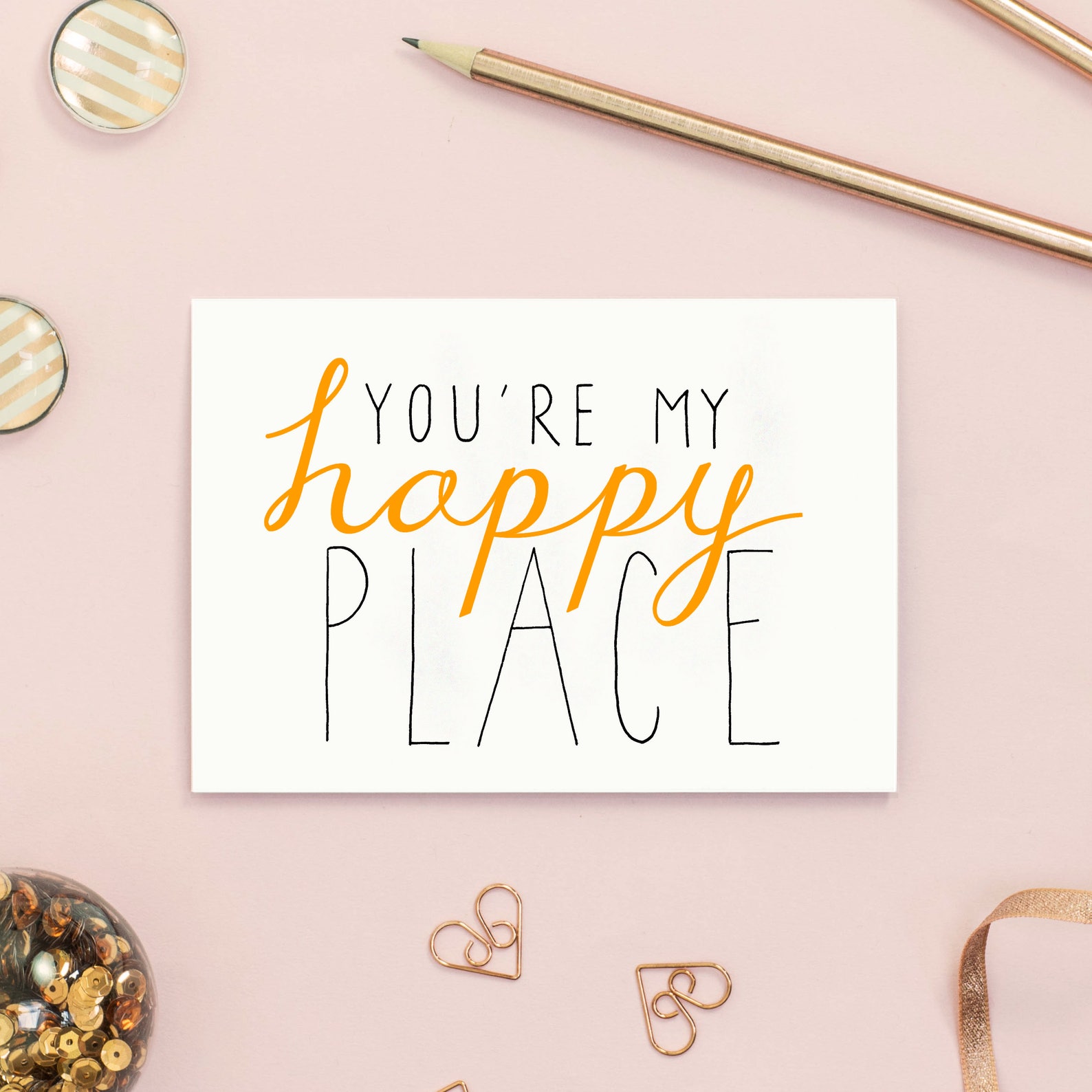 Handlettered 'you're My Happy Place' Design Etsy