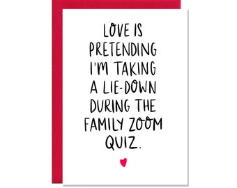 Funny Lockdown themed Valentine's Card