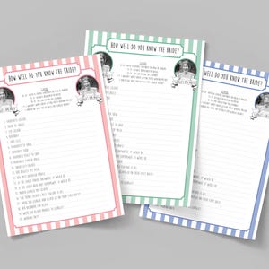 Personalised Bride to be Quiz: Hen Party Game with Bride's Photo (Printed or PDF) image 5