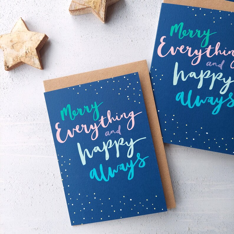 Merry Everything & Happy Always Christmas Card Pack image 2