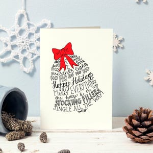 Typographic Christmas Cards Pack 10 Mixed Card Packs with Five Traditional Designs image 7