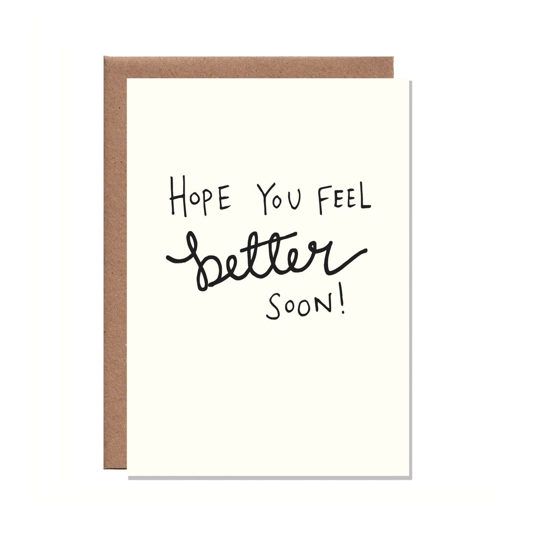 Get Well Soon Card Hope You Feel Better Soon Get Well Greetings Card ...