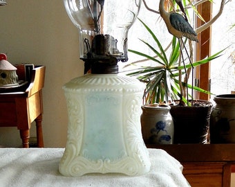 Antique Early 1900/'s Plain Pattern Oil Lamp-Ready to Use-Vintage 1910