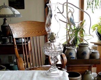 Antique FINGERPRINTS Oil Lamp-Vintage 1890s-Number 1 Burner-Ready to Use