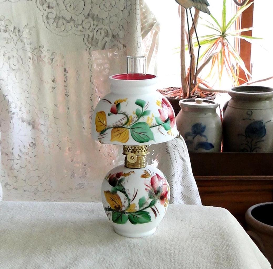 Antique Fenton Lamps - Etsy