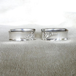 2 Antique Webster Sterling Silver Napkin Rings-Vintage early 1900s-Art Deco-NO Monograms-42.3 grams or 1.36 ozt