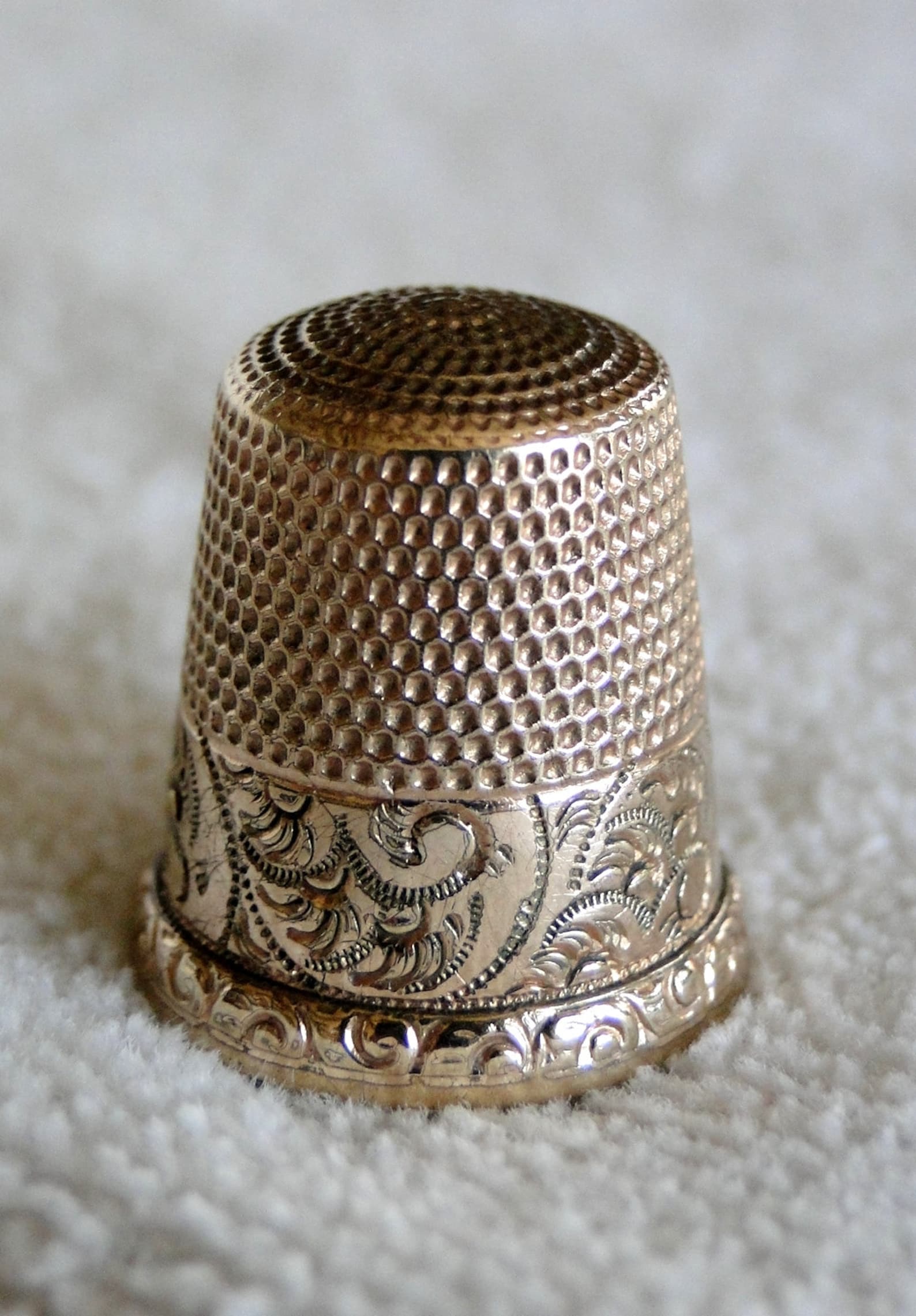 Antique Thomas Brogan Fancy Thimble-10k Gold Filled Over Sterling ...