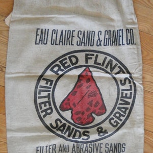 Red Flint Filter Sands Gravel Sack-Bag-Vintage 1940s-Eau Claire, WI-Indian Arrowhead Graphics bild 2