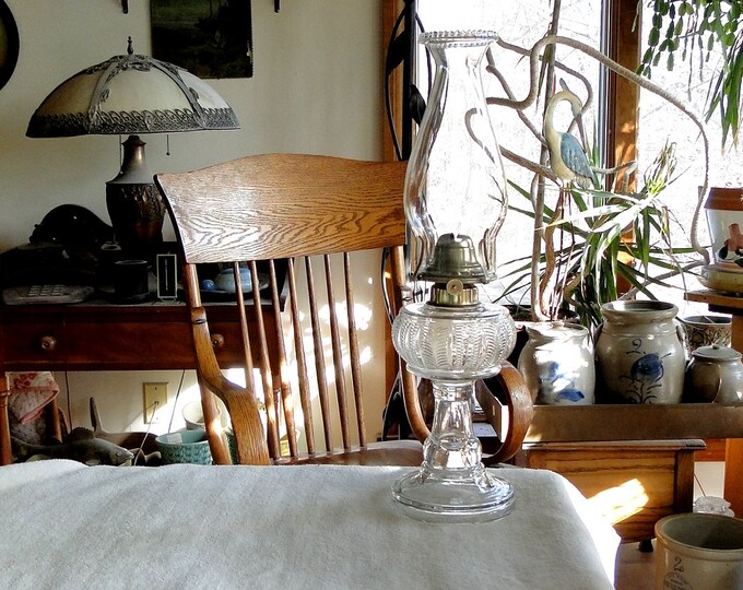 Antique Claudia Pattern Oil Lampvintage Late 1890snumber 2 Burner