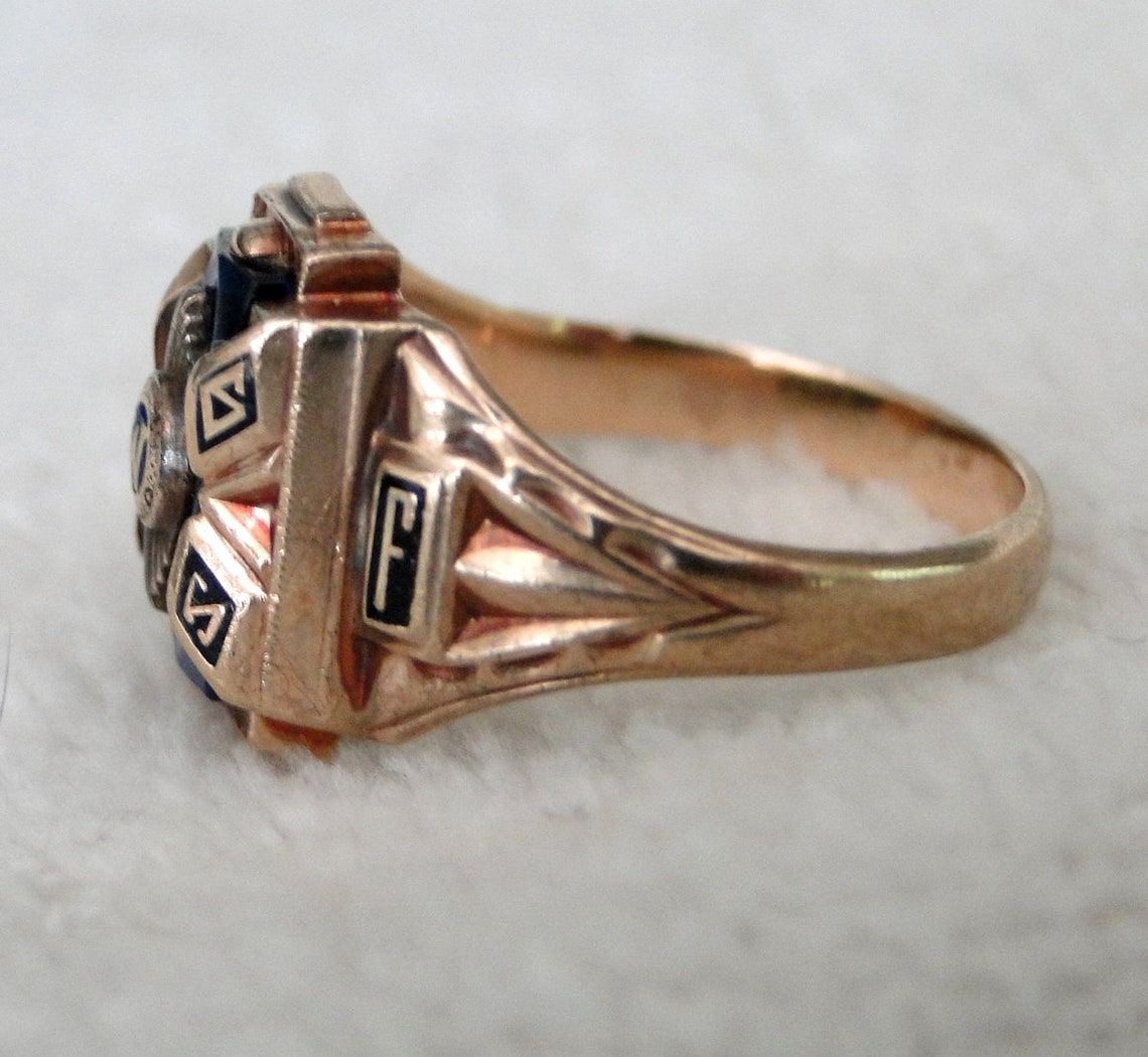 Vintage 1965 10K Gold High School Class RingWashington Etsy