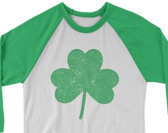 St Patricks Day T-Shirts Women Plaid Leopard Shamrock Shirts Irish Raglan 3//4 Sleeve Baseball Blouse Top