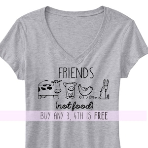 Vegan Shirt Vegetarian T Shirt Tee Mens Womens Ladies Gift Present Animal Lover Statement Tee Animal Rights Rescue Friends Not Food Shirt image 1