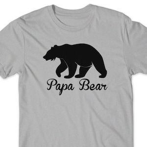 Papa Bear Shirt Father Day Gift Idea T Shirt Tee Mens Present New Daddy Dad Baby Shower Grandfather Pop-Pop Dad Papi Grandpop Granddad Pop image 1