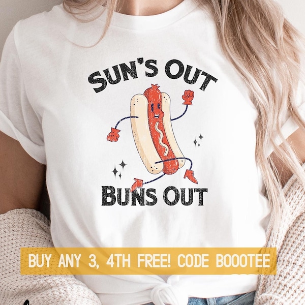 Funny Shirts Retro Summer T-shirt Hot Dog Grilling TShirt Tee Ladies Matching Men Kids Women Boys Girls Kids Baby Fast Food Foodie Grill Dad