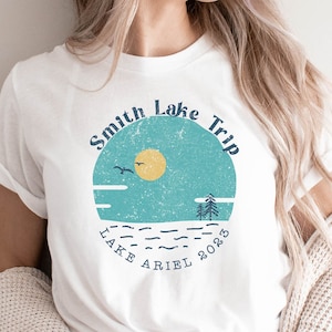 Lake Trip Camping Shirts for Family Friends T-Shirt Camp T Shirt Tee Matching Men Kids Women Boys Girls Baby Personalized Boat Party Custom