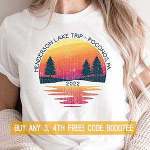 Camping Shirts Custom Lake Tshirts Family Friends T-Shirt Camp T Tee Matching Men Kids Women Boys Girls Retro Personalized Boat Party 2022