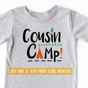 Cousin Camp Shirts Matching Camping T-shirt Men Kids Women Tshirt Boys Girls Toddler Kid Tee Tank Top V-neck Grandma Grandpa Grandparents