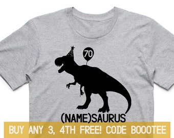 70th Birthday Shirt Funny Tshirt T-Shirt T Tee Bday Men Women Ladies Gift Present Turning 70 years old Husband Wife 1949 T-rex Tyrannosaurus