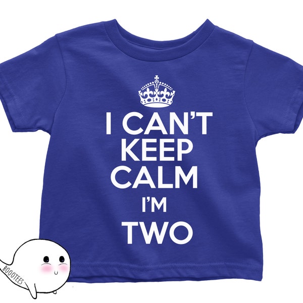 I Can't Keep Calm I'm Two Shirt T Shirt Tee Toddler Youth Funny Gift Present 2 Year Old 2nd Happy Birthday Party 2nd Bday Little Boy Girl