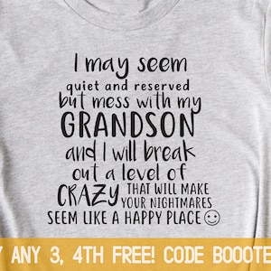Mothers Day Gift for Grandma Funny Shirt Tshirt T-shirt Ladies Men Kids Women Tee Baby Shower Nana Mom-Mom Grammy Grandma to Be Grandson