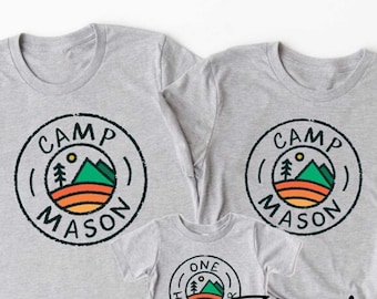 Camping Birthday Shirts for Family Friends T-Shirt Camp T Shirt Tee Ladies Matching Men Kids Women Boy Girls Baby 1st 4th 5th birthday party
