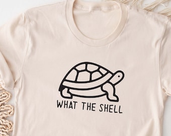 T-shirt graphique tortue rigolote : T-shirt What the Shell Puns