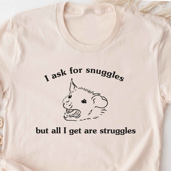 Opossum Meme Shirt. Possum T-shirt Gift Idea. Animal Tshirt Present. Trash Panda Raccoon Wildlife Nature Live Ugly Fake Your Own Death Rabid