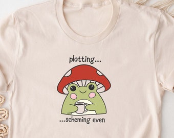 Mushroom Frog Shirt. Fairycore Cute Funny Meme T-shirt Idea. Tshirt Present. Toad Lover Tee. Nature Plant Lady Shrooms Froggy. Animal Lover