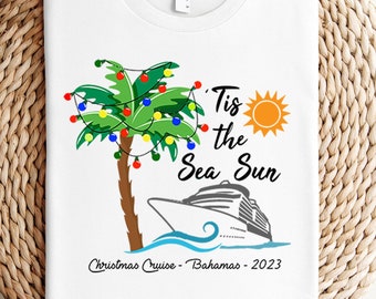 Custom Christmas Cruise Shirts. Vacation Beach T-shirt Matching Men Kids Women Tshirt Boy Girls Toddler Trip Tee Tank Top V-neck Group Baby