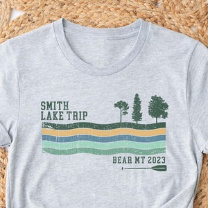 Custom Camping Lake Trip Shirts, Retro Family Vacation T-shirts, Adults Women Men Ladies Kids Baby, Tshirt, Matching Vacay Road Group Cousin