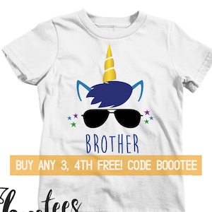 Brother Unicorn Shirt for Boys Boy Tshirt T-shirt Tee Women Kids Men T-shirt Birthday Idea Present Unicorn Birthday Party Male Toddler