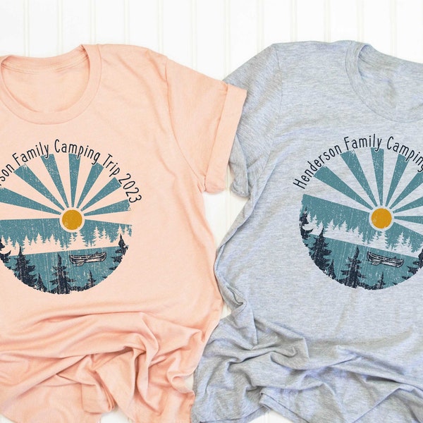 Camping Lake Trip Shirts, Retro Custom Family Vacation T-shirts, Adults Women Men Ladies Kids Baby, Tshirt, Matching Vacay Road Group Cousin