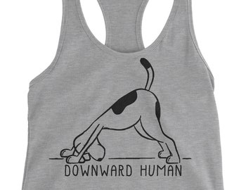 Yoga Shirt Workout Tanks for Women Men Tank Top T-Shirt Funny T Punny Tee Gift Idea Ladies Girl Gym Dog Lover Puppy Racerback Razorback Cute