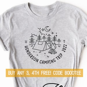 Camping Shirts for Family Friends T-Shirt Camp T Shirt Tee Ladies Matching Men Kids Women Boys Girls Baby Happy Road Trip Cousin Crew Custom