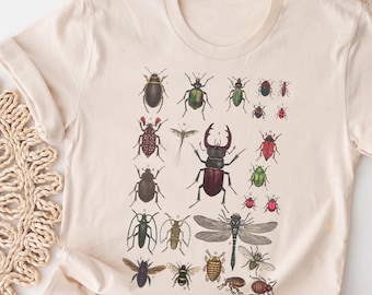 Vintage Insects T-shirt, Nature Lover Gift Shirt, Women Men Ladies Kids Baby, Tshirt, Gift for Him Her, Mothers Day, Bugs Plants Gardening