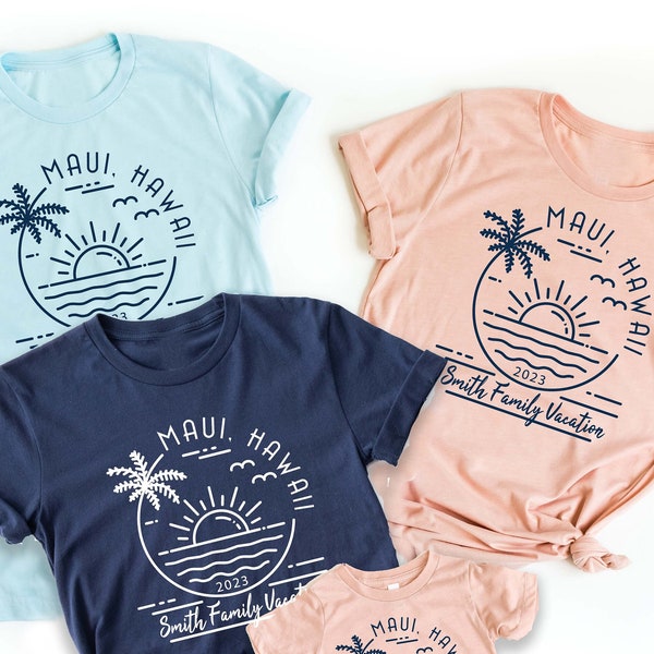 Strandurlaubs-Shirts für Familienfreunde, individuelles Reise-T-Shirt, T-Shirt, passendes T-Shirt für Männer, Kinder, Frauen, Jungen, Mädchen, personalisiert, 2023 Frühlingsferien