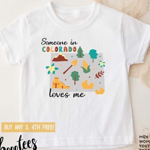 Someone in Colorado Loves Me Shirt for Kids Adults Funny T-shirt Men Women Baby Tees Tshirt Gift Rocky Mountains Baby Shower Rockies Denver