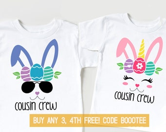 Easter Shirt Bunny Unicorn Funny Matching Shirts Family Kids Tshirt Toddler T-shirt Egg Hunt Tee Girls Boys Infant Baby Outfit Cousin Crew